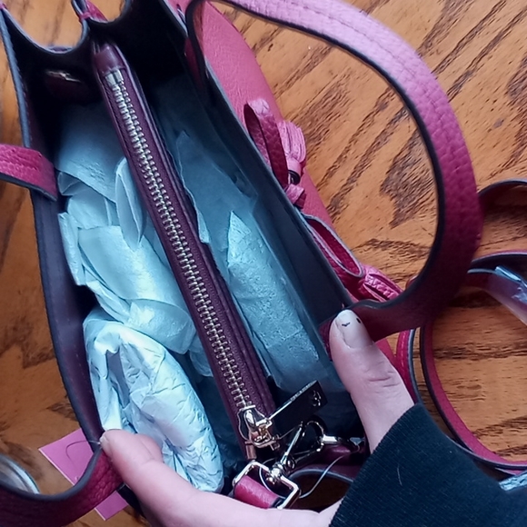 FINALE Kate spade hayes satchel crossbody handbag NEW NWT burgundy - Picture 6 of 7